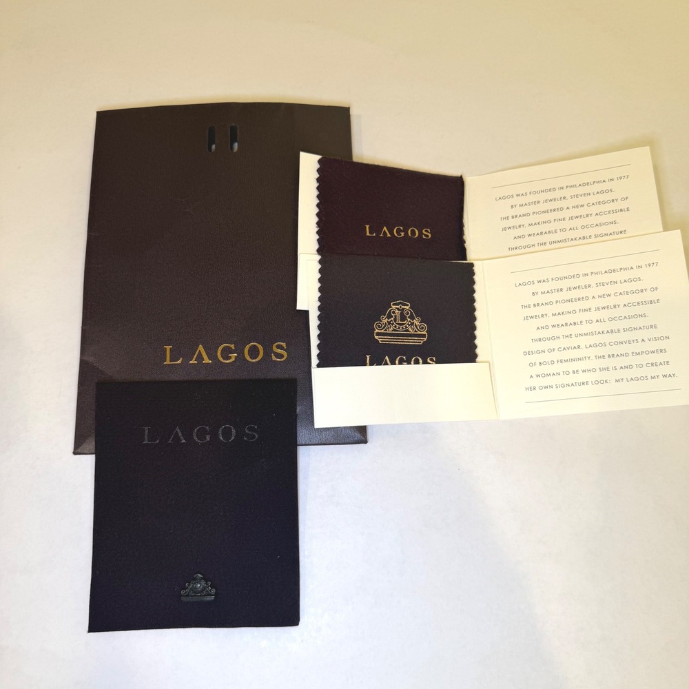 Lagos Jewelry Care Set brown Gift Bag Pouch Polishing Cloths and Pamphlet